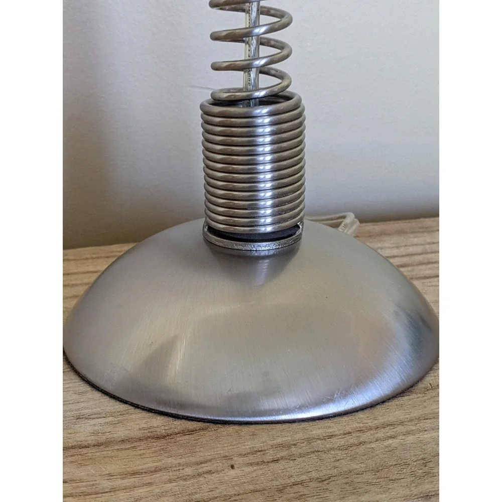 VTG Industrial Coil Spring Lamp Base Flexible Brushed Metal 12